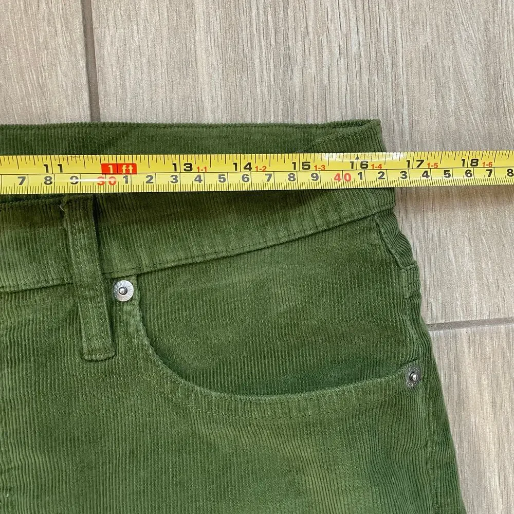 J.Crew Mens 31 Green Corduroy Pants Reimagined Slim Straight Cropped